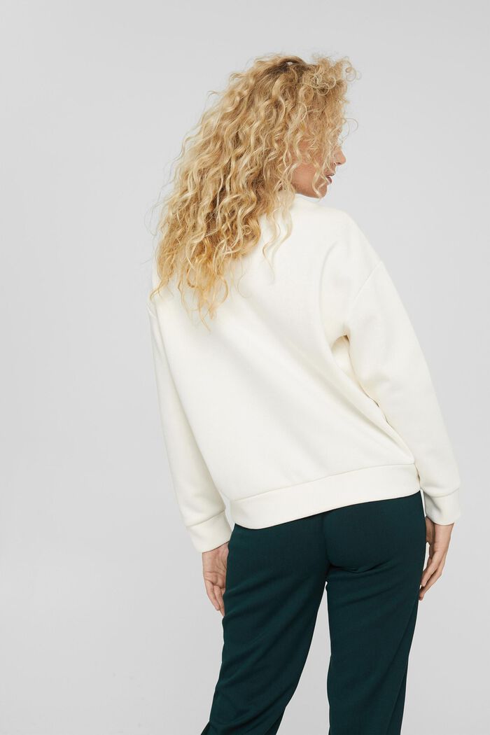 Sweatshirt med knapdetalje, OFF WHITE, detail image number 3