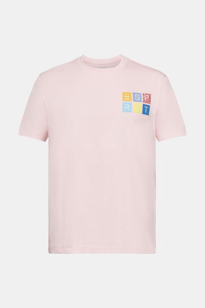 T-shirt i bomuldsjersey med logo, PASTEL PINK, detail image number 6