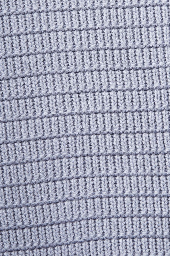 Tekstureret, strikket troyer-pullover i bomuld, LIGHT BLUE LAVENDER, detail image number 5