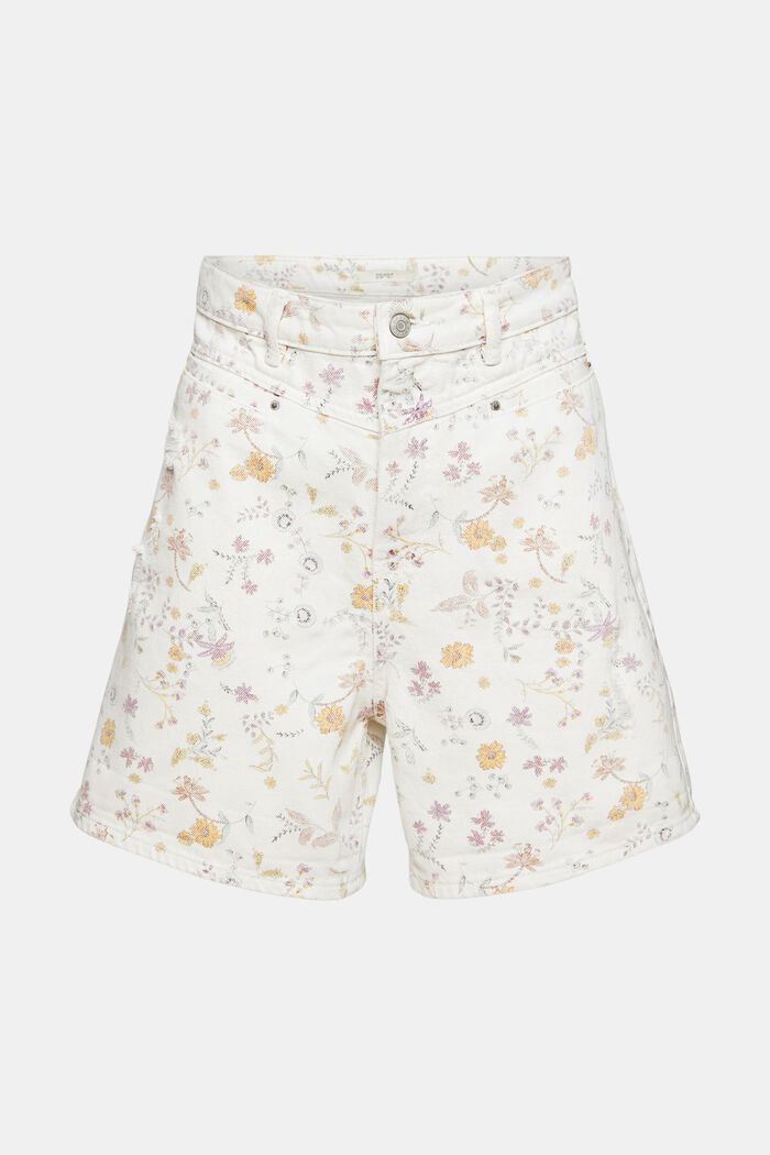 Shorts med blomstermønster, CREAM BEIGE, detail image number 3