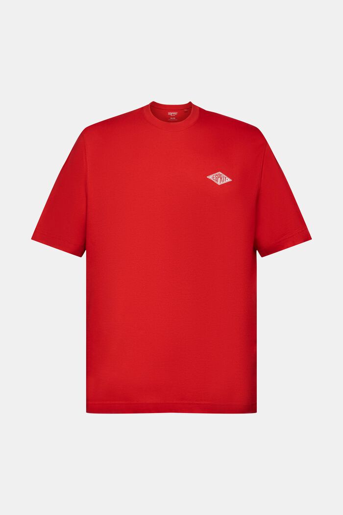 Kortærmet T-shirt med logo, DARK RED, detail image number 5
