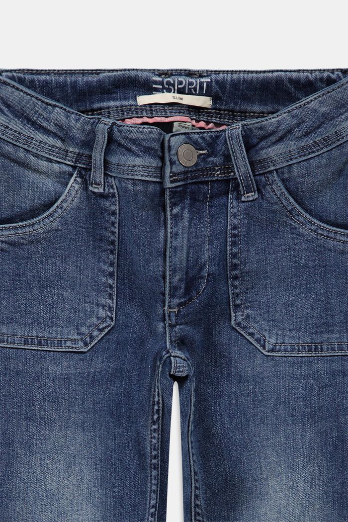 Smalle jeans i forvasket look, BLUE MEDIUM WASHED, detail image number 2