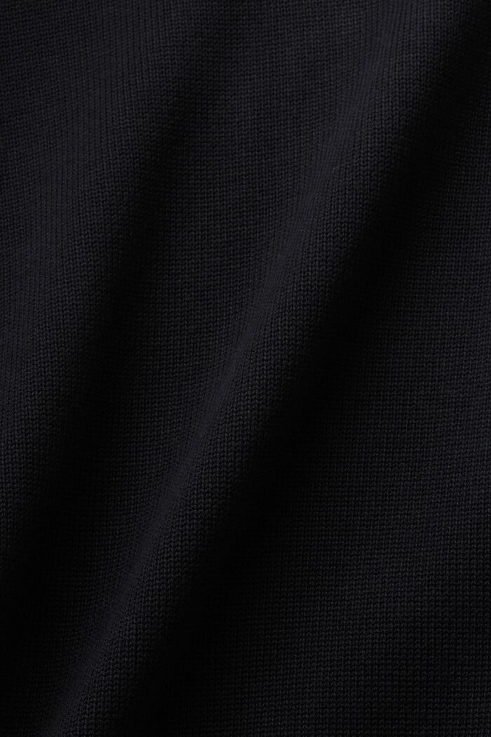 Bomuldspullover med V-hals, BLACK, detail image number 5