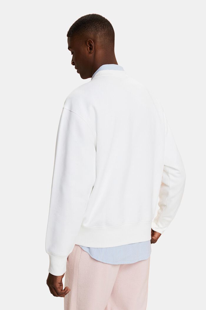 Unisex sweatshirt i fleece med logo, WHITE, detail image number 4