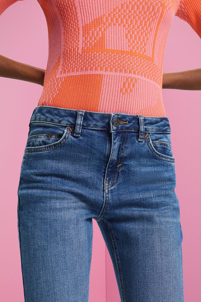 Slim fit-jeans med mellemhøj talje, BLUE MEDIUM WASHED, detail image number 2