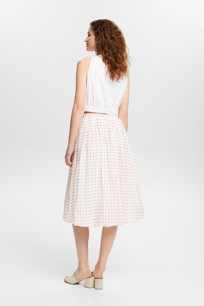 Midi-nederdel med tekstur og boblekant, WHITE, detail image number 2