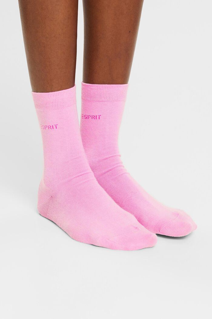 Pakke med 2 par sokker med logo, økologisk bomuldsblanding