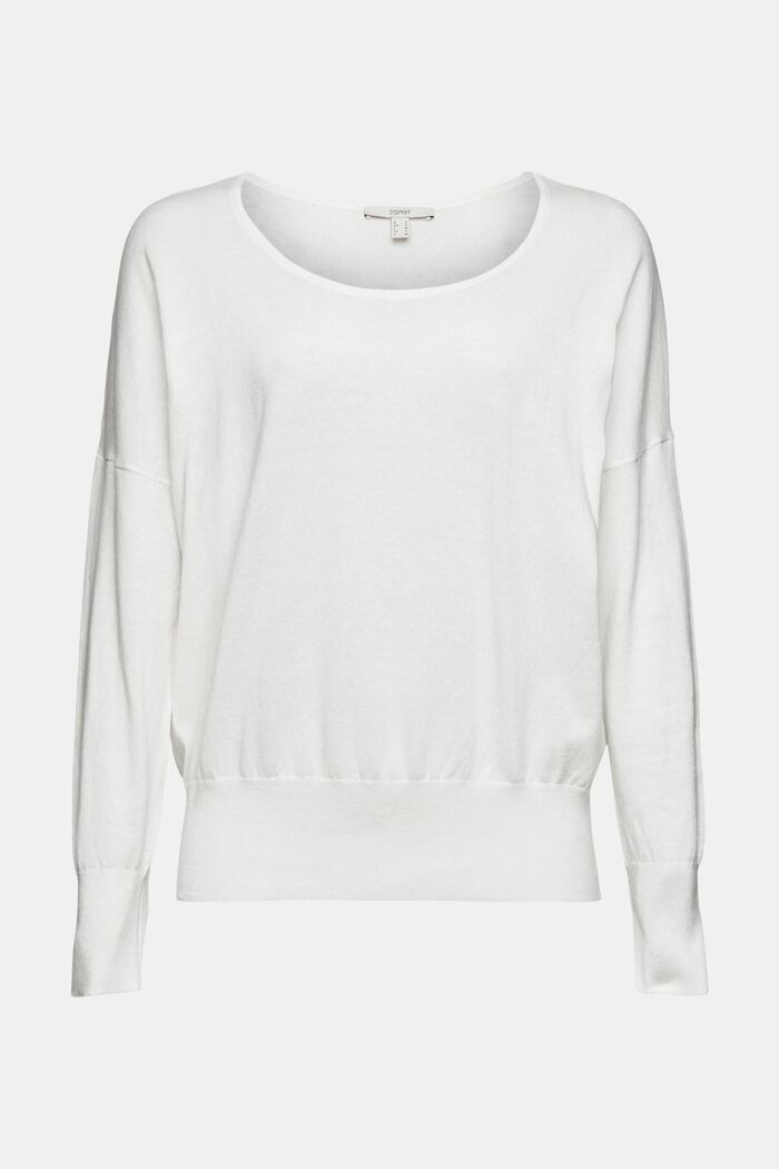 Striksweater af bomuld, OFF WHITE, detail image number 2